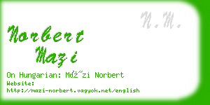 norbert mazi business card